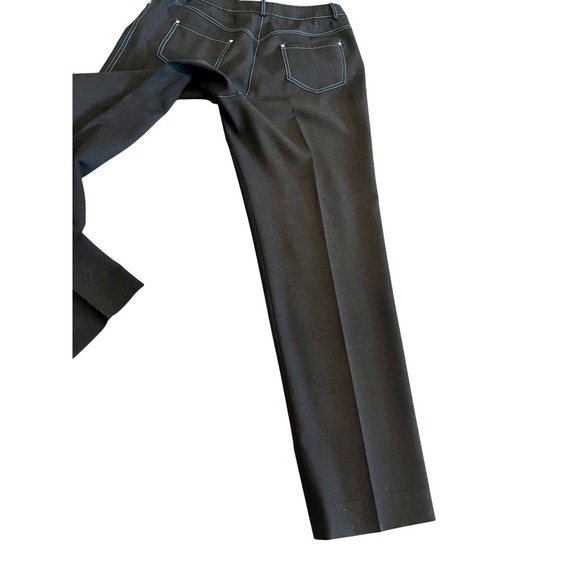 CARLISLE Wool Blend Dress Pants Teal Stitching Size 12 Career Wear - Picture 6 of 7